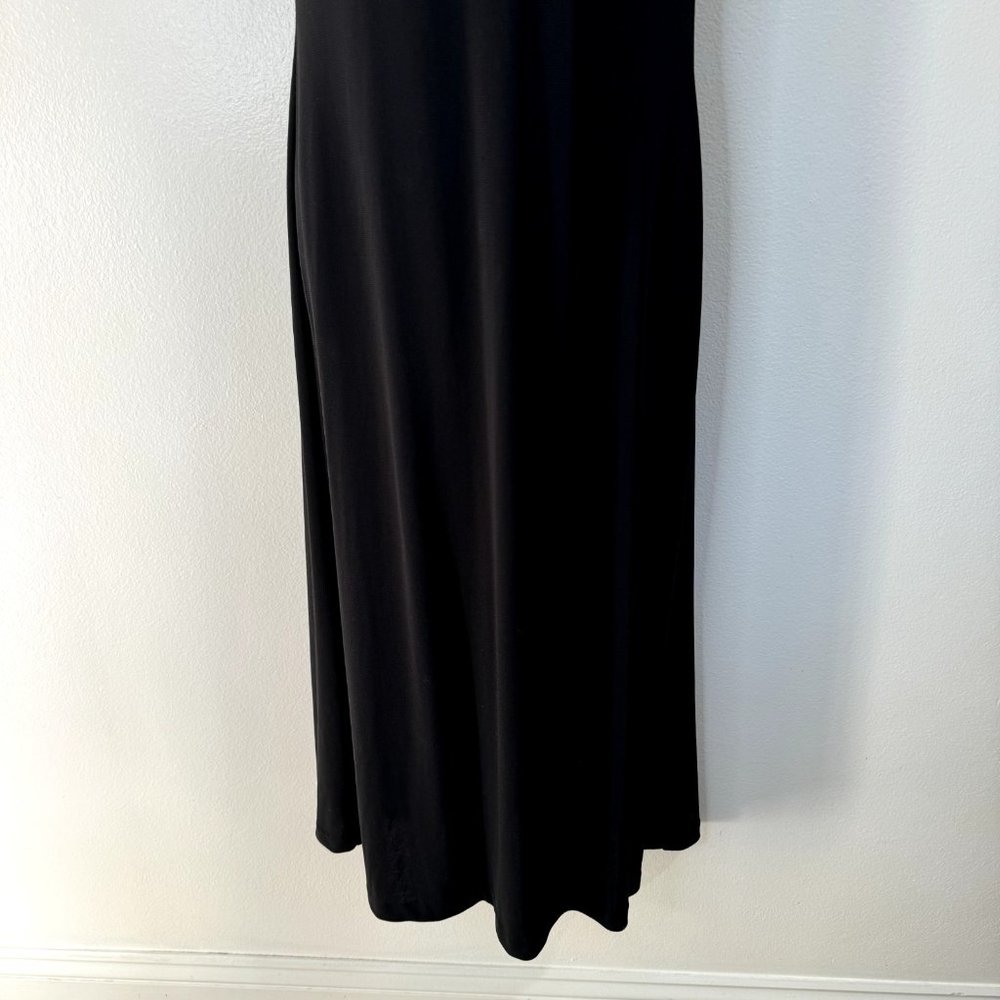 Lauren Ralph Lauren Black Midi Dress Size Large L Halter Gem Evening Formal - Picture 4 of 13
